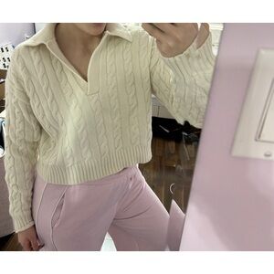Sunday Best Cream Cable Knit Sweater